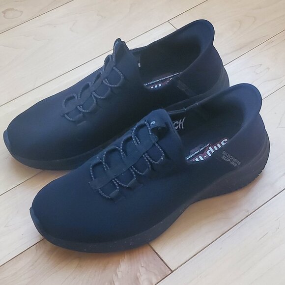 Skechers Other - Skechers Slip-Ins Hands Free Shoes Mens 9.5 Sneakers Stretch Fit Black